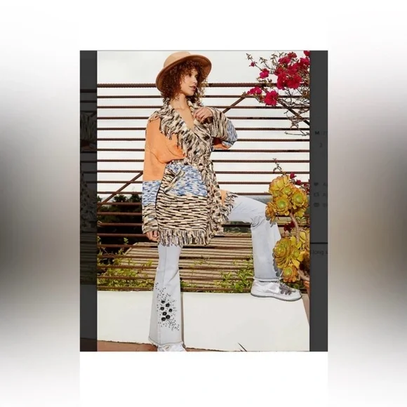 SOLD NEW POL Multicolor Knit Cardigan with Fringe - Picture 5 of 8
